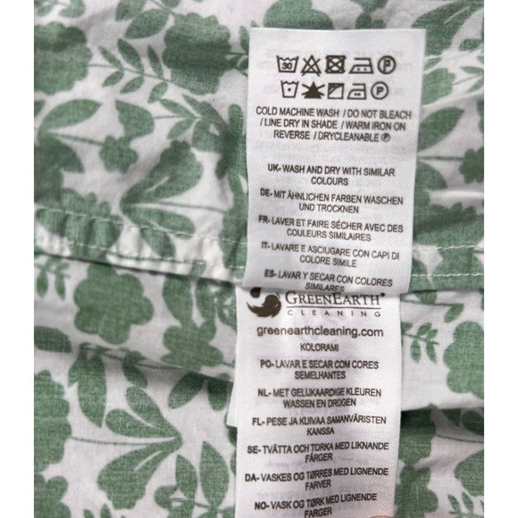 Boden Button Down Shirt Women's 2P Green White Floral Print Cotton Long Sleeve - Picture 8 of 9